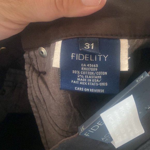 Fidelity leatherteen Coated brown NWT tag  pants size 31 - Picture 14 of 14